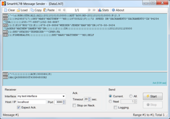 SmartHL7 Message Sender screenshot