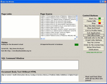 SmartIEbot Spider screenshot