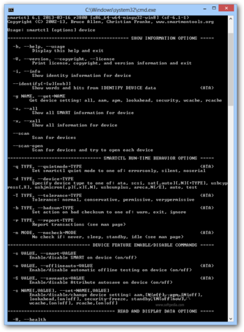 Smartmontools screenshot