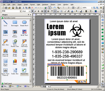 SmartVizor Variable Barcode Label Printing Software screenshot