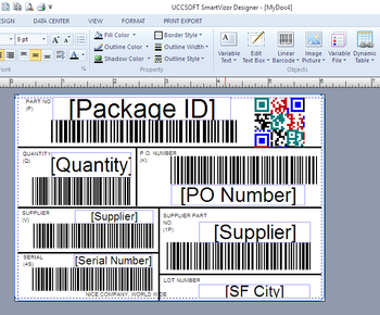 SmartVizor Variable Barcode Label Printing Software screenshot