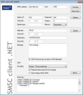 SMSC Relay ActiveX SDK screenshot