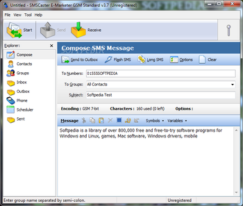 SMSCaster E-Marketer Standard screenshot