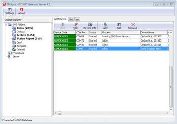 SMSgee PC SMS Gateway Server screenshot