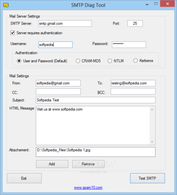 SMTP Diag Tool screenshot