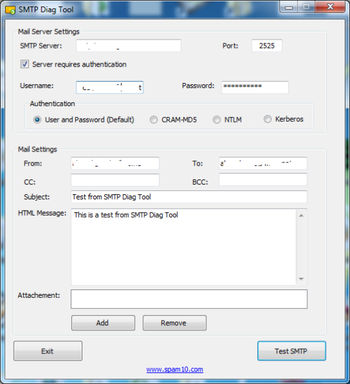 SMTP Diag Tool screenshot 2