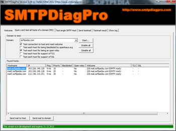 SMTPDiagPro screenshot