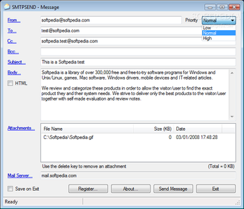 SMTPSEND screenshot