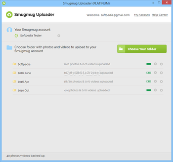 Smugmug Uploader screenshot