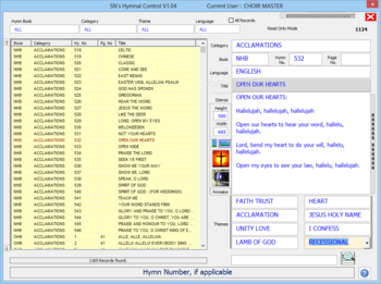 SN's Hymnal Control screenshot