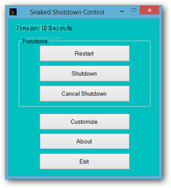 Snaked Shutdown Control screenshot