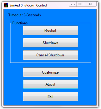 Snaked Shutdown Control screenshot