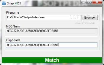 Snap MD5 screenshot