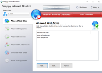 Snappy Internet Control screenshot