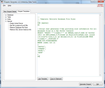 Snippets Generator screenshot