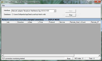 SNM tcpWatch screenshot