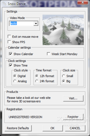 Snow Dance 3D Screensaver screenshot 2