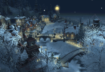 Snow Village 3D Screensaver screenshot