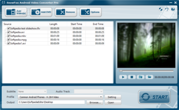 SnowFox Android Video Converter Pro screenshot