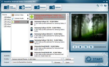 SnowFox Android Video Converter Pro screenshot 2