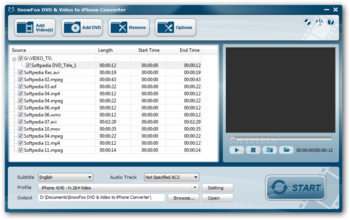SnowFox DVD & Video to iPhone Converter screenshot