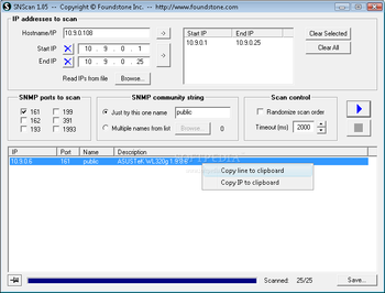 SNScan screenshot