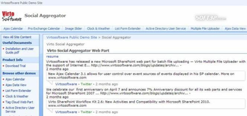Social Aggregator Web Part for SharePoint screenshot 2