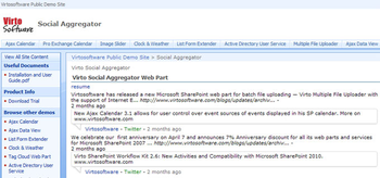 Social Aggregator Web Part for SharePoint screenshot 3