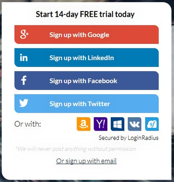 Social Login screenshot