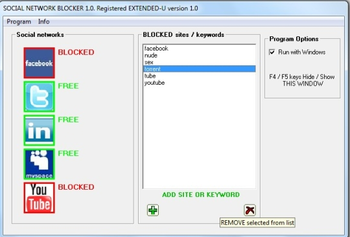 Social Network Blocker screenshot