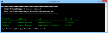 Social Password Dump screenshot