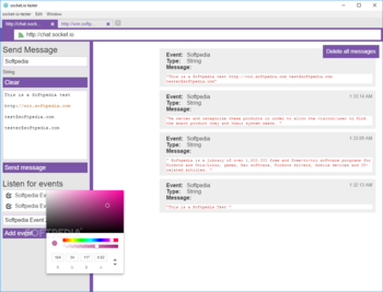 Socket.io tester screenshot 2