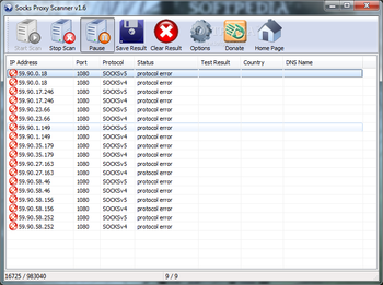 Socks Proxy Scanner screenshot