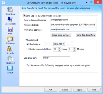 SoftActivity Keylogger screenshot 4