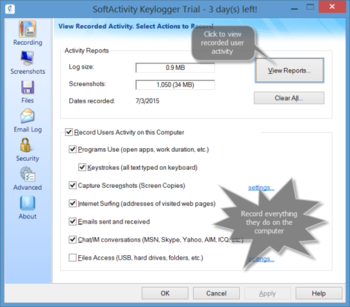 SoftActivity Keylogger screenshot