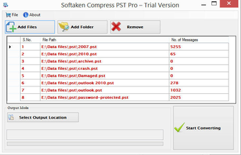 Softaken Compress PST Pro screenshot