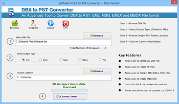 Softaken DBX to PST Converter screenshot