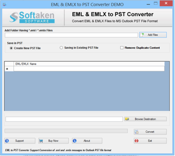 Softaken EML and EMLX to PST Converter Software screenshot