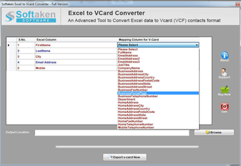 Softaken Excel to VCard Converter screenshot