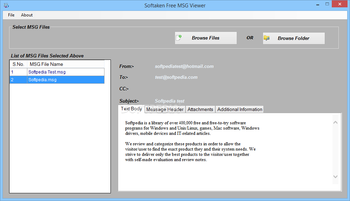 Softaken Free MSG Viewer screenshot