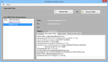 Softaken Free MSG Viewer screenshot 2