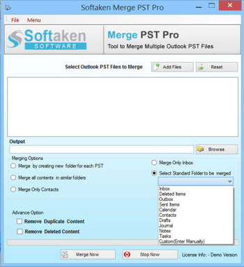 Softaken Merge PST Pro screenshot