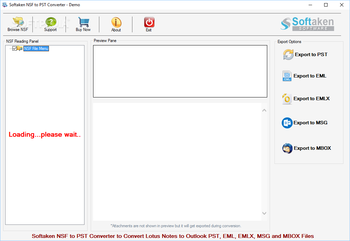 Softaken NSF to PST Converter screenshot