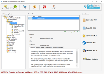 Softaken OST File Exporter screenshot