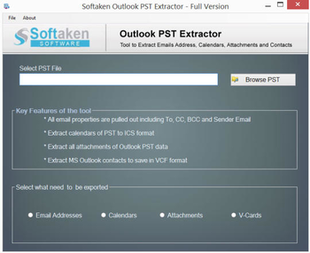 Softaken Outlook PST Extractor screenshot