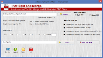 Softaken PDF Split and Merge screenshot