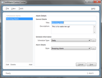 SoftAlarm Control Center screenshot