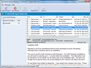 SoftAmbulance 4 Outlook Express screenshot