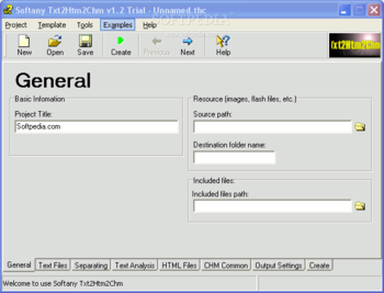 Softany Txt2Htm2Chm screenshot