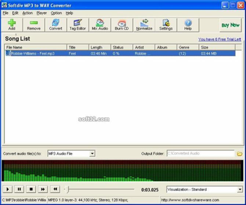 Softdiv MP3 to WAV Converter screenshot 3